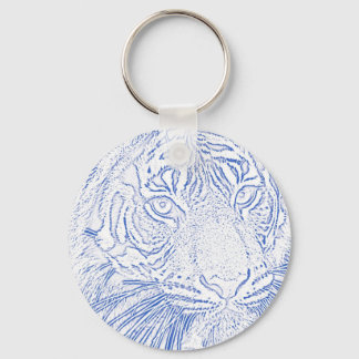 Tijger (blauw) sleutelhanger