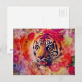 Tijger Bloem Digitale Kunst Briefkaart (Voorkant / Achterkant)