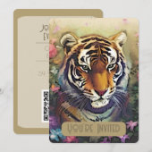 Tijger Bloem Uitnodiging QR Code (Voorkant / Achterkant)