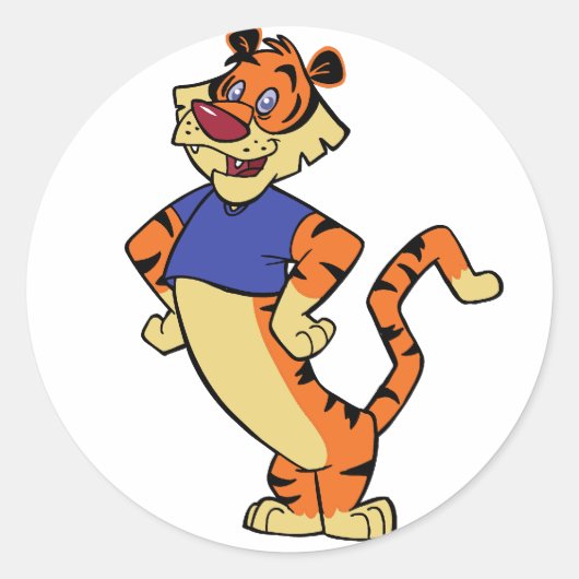 Tijger - Blue Mascot Stickers (Voorkant)