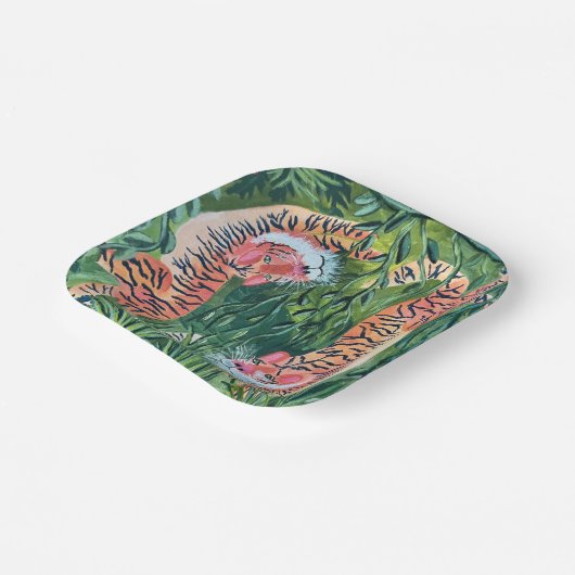 Tijger borden papieren bordje (Gebogen)