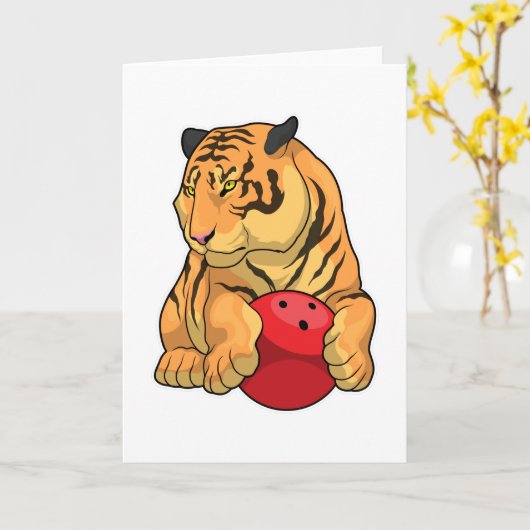 Tijger Bowling Bowlingbal Kaart (Gele Bloem)