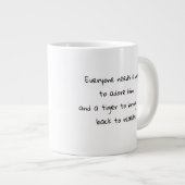 "Tijger brengt je terug naar realiteit" tijgersymb Grote Koffiekop (Voorkant rechts)