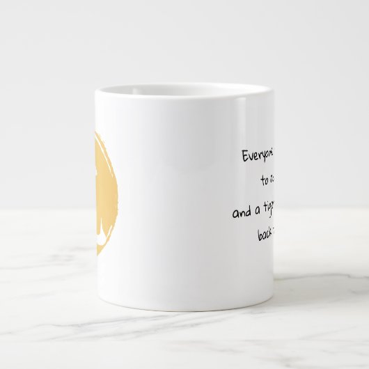 "Tijger brengt je terug naar realiteit" tijgersymb Grote Koffiekop (Voorkant)