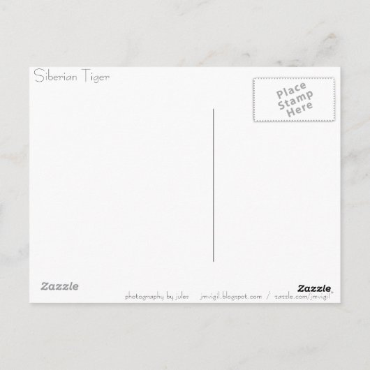 Tijger Briefkaart (Achterkant)