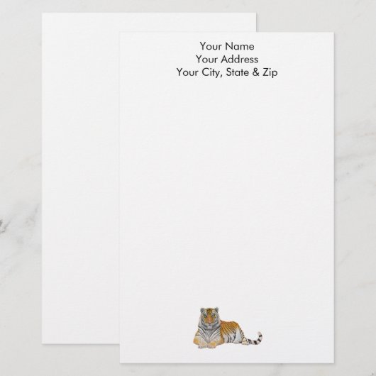 tijger briefpapier (Voorkant / Achterkant)