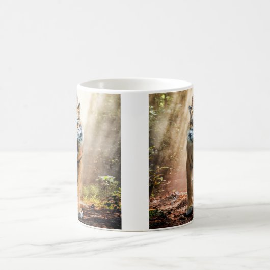 Tijger brullen in een Oerwoud Fine Art Koffiemok (Center)