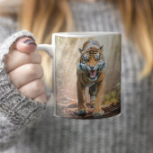 Tijger brullen in een Oerwoud Fine Art Koffiemok