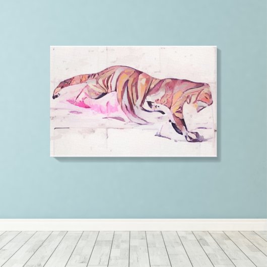  tijger canvas afdruk (Insitu (Houten vloer))