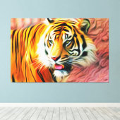 tijger canvas afdruk (Insitu (Houten vloer))