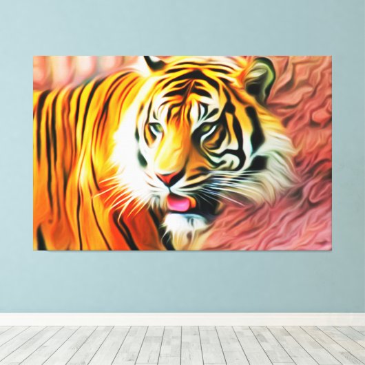 tijger canvas afdruk (Insitu (Houten vloer))