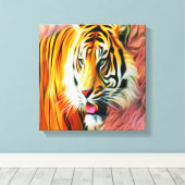 Tijger Canvas Afdruk (Insitu (Houten vloer))