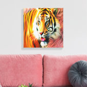 Tijger Canvas Afdruk (Insitu (Woonkamer))
