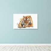 tijger canvas afdruk (Insitu (Houten vloer))