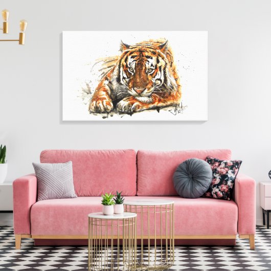 tijger canvas afdruk (Insitu (Woonkamer))