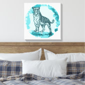  tijger canvas afdruk (Insitu (Slaapkamer))