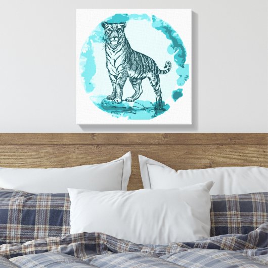  tijger canvas afdruk (Insitu (Slaapkamer))