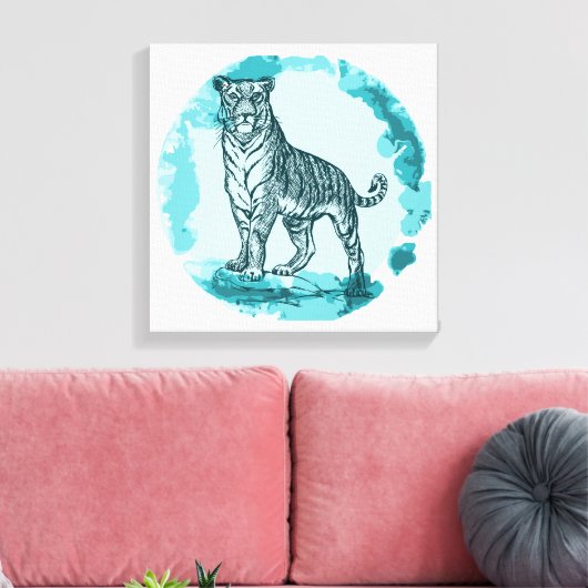  tijger canvas afdruk (Insitu (Woonkamer))