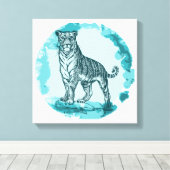  tijger canvas afdruk (Insitu (Houten vloer))