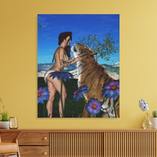 tijger canvas afdruk (Insitu (Woonkamer))