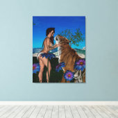 tijger canvas afdruk (Insitu (Houten vloer))