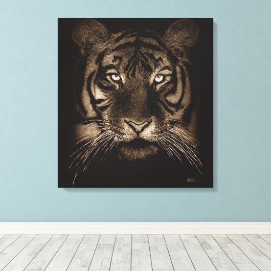 Tijger Canvas Kunst (Insitu (Houten vloer))