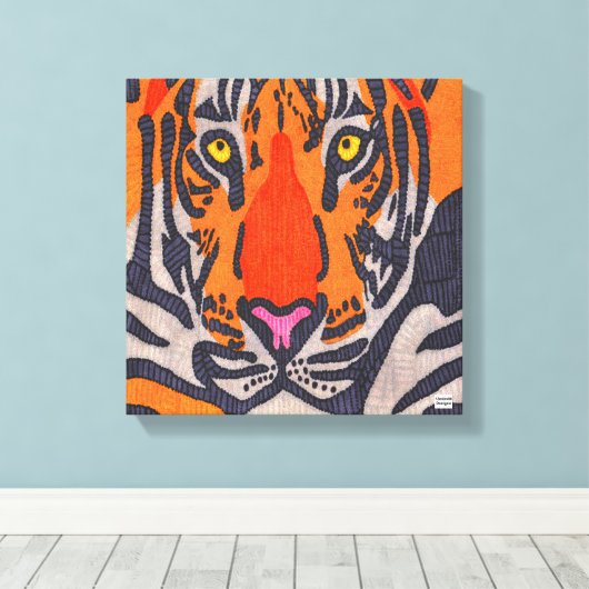 Tijger - Canvas Print (Insitu (Houten vloer))