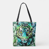 Tijger Canvas tas - kleurrijke tijgerogen (Achterkant)