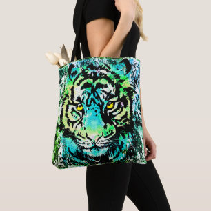 Tijger Canvas tas - kleurrijke tijgerogen