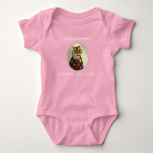 Tijger Cartoon Tekenen in Suit Clothes Baby Girl Romper