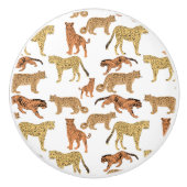 Tijger, Cheetah en Leopard Keramische Knop (Voorkant)