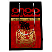 Tijger Chinees aangepast Nieuw Jaar Zodiac Birthda Medium Cadeauzakje (Achterkant)