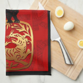 Tijger Chinees aangepast Nieuw Jaar Zodiac Birthda Theedoek (Quarter Fold)