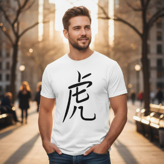 Tijger Chinees Karakter T-shirt
