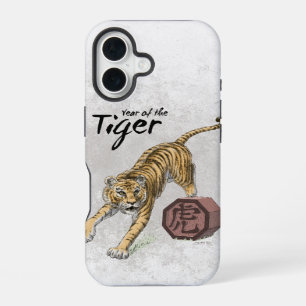 Tijger Chinese Zodiakale Kunst iPhone 16 Hoesje