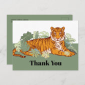Tijger dankkaart, groet feest dier jungle briefkaart (Voorkant / Achterkant)