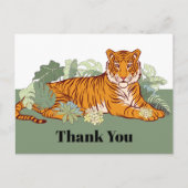 Tijger dankkaart, groet feest dier jungle briefkaart (Voorkant)