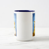 Tijger de gelukkige kat tweekleurige koffiemok (Center)