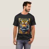 Tijger De Koning Gouden Geel en Zwart T-shirt (Voorkant volledig)