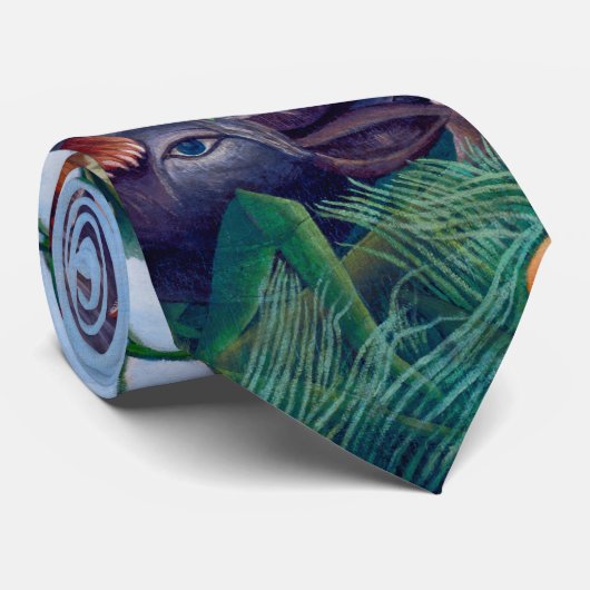 tijger die bufferbuffels aanbrengt in exotisch tro stropdas (Opgerold)