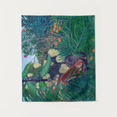 tijger die bufferbuffels aanbrengt in exotisch tro wandkleed (Voorkant)
