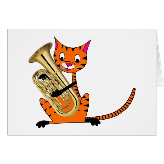 tijger die de euphonium afspeelt (Voorkant Horizontaal)