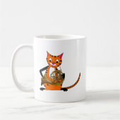 Tijger die de Franse Hoorn speelt Koffiemok (Links)