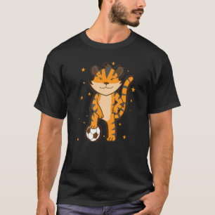 Tijger die de grote kat van de Voetbal speelt T-shirt