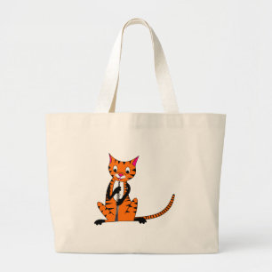 tijger die de Oboe speelt Grote Tote Bag