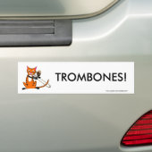 Tijger die de trombone speelt bumpersticker (Op auto)