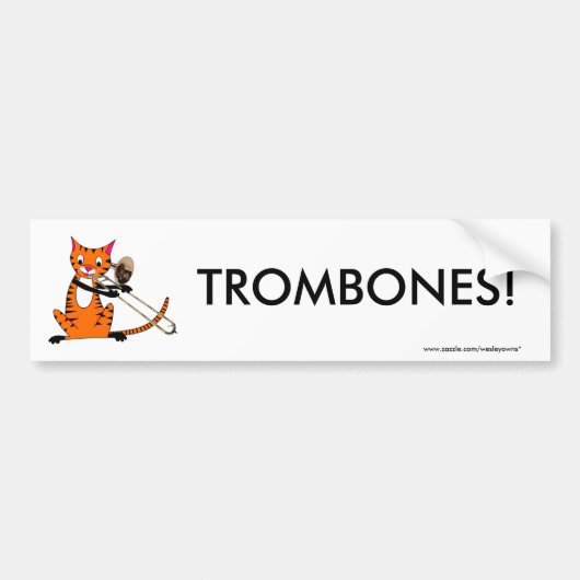 Tijger die de trombone speelt bumpersticker (Voorkant)