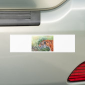 Tijger die door Oerwoud loopt Bumpersticker (Op auto)