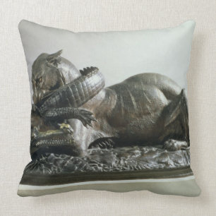 Tijger die een alligator verslindt, 1832 (brons) kussen