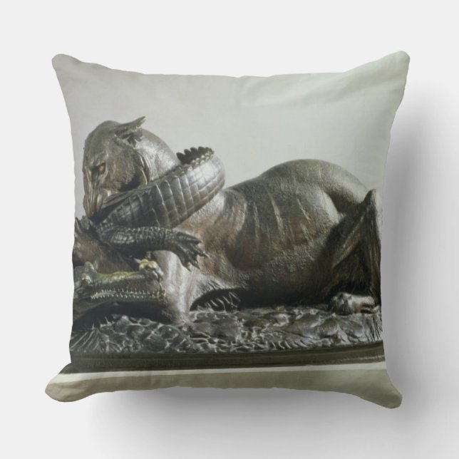 Tijger die een alligator verslindt, 1832 (brons) kussen (Voorkant)